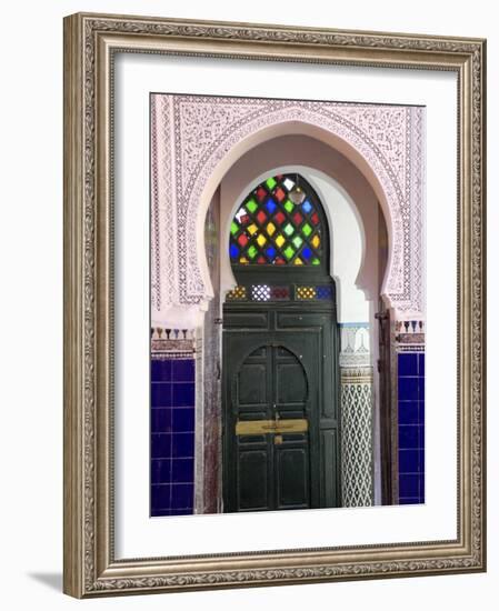 Door in the Souks in the Medina, Marrakesh, Morroco, North Africa, Africa-De Mann Jean-Pierre-Framed Photographic Print