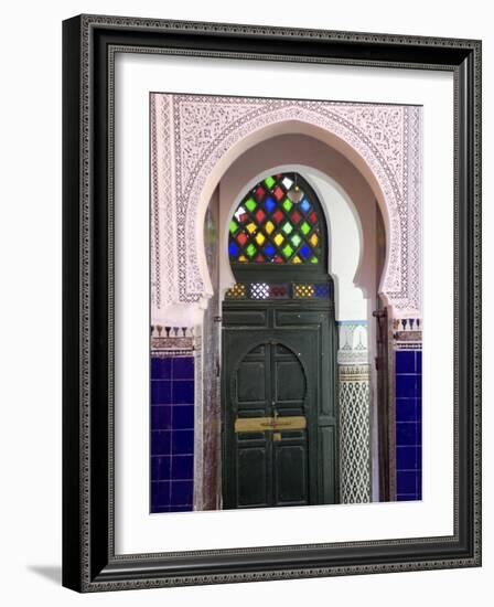 Door in the Souks in the Medina, Marrakesh, Morroco, North Africa, Africa-De Mann Jean-Pierre-Framed Photographic Print