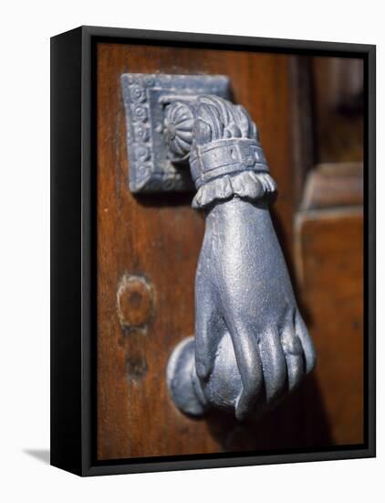 Door Knocker on a House in the Small Hill Top Village of Briones-John Warburton-lee-Framed Premier Image Canvas