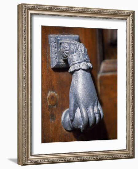 Door Knocker on a House in the Small Hill Top Village of Briones-John Warburton-lee-Framed Photographic Print