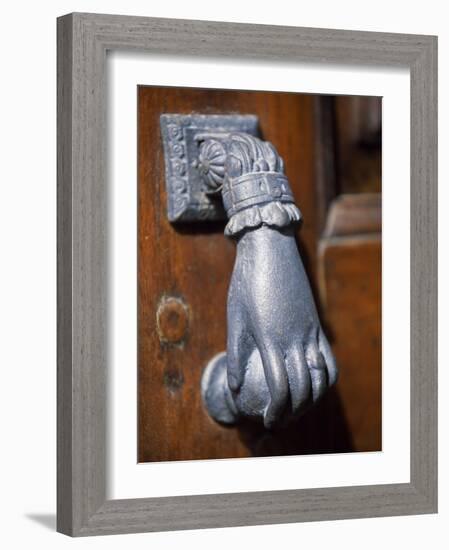 Door Knocker on a House in the Small Hill Top Village of Briones-John Warburton-lee-Framed Photographic Print