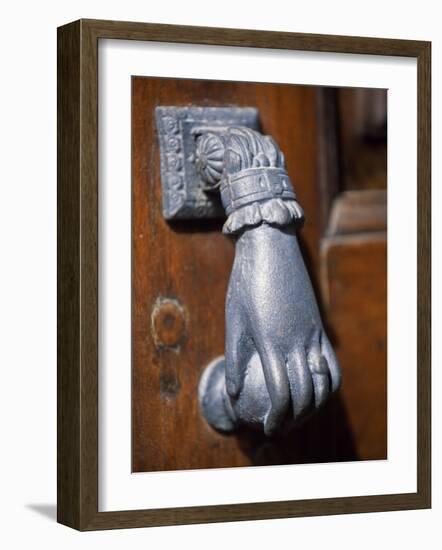 Door Knocker on a House in the Small Hill Top Village of Briones-John Warburton-lee-Framed Photographic Print