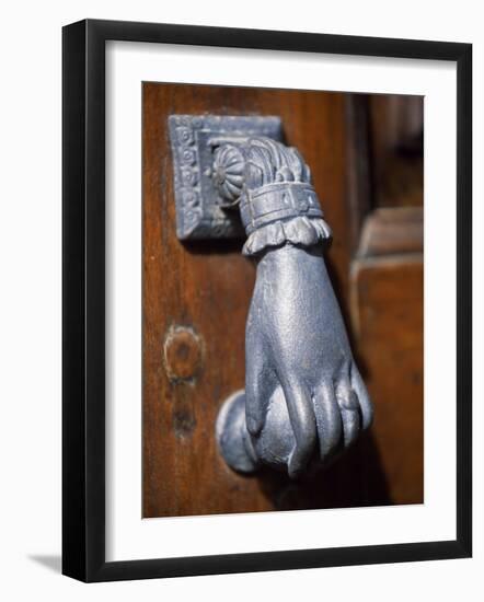 Door Knocker on a House in the Small Hill Top Village of Briones-John Warburton-lee-Framed Photographic Print