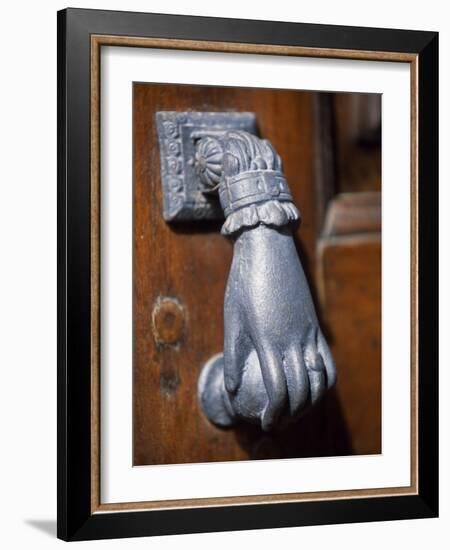 Door Knocker on a House in the Small Hill Top Village of Briones-John Warburton-lee-Framed Photographic Print