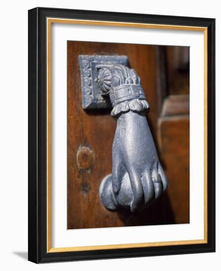 Door Knocker on a House in the Small Hill Top Village of Briones-John Warburton-lee-Framed Photographic Print