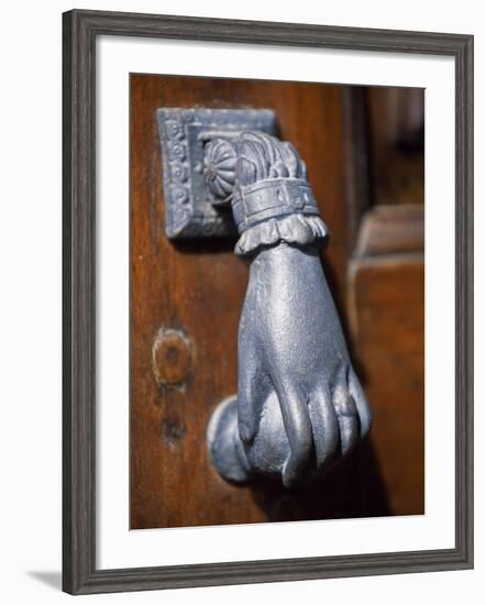 Door Knocker on a House in the Small Hill Top Village of Briones-John Warburton-lee-Framed Photographic Print