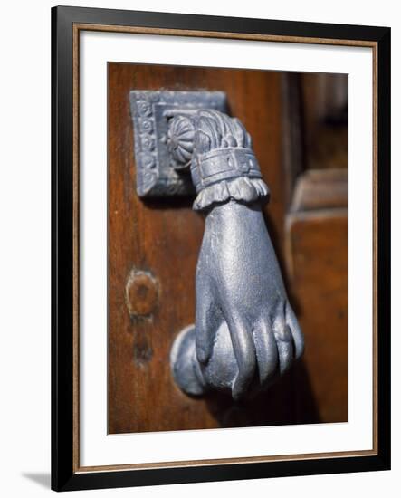 Door Knocker on a House in the Small Hill Top Village of Briones-John Warburton-lee-Framed Photographic Print