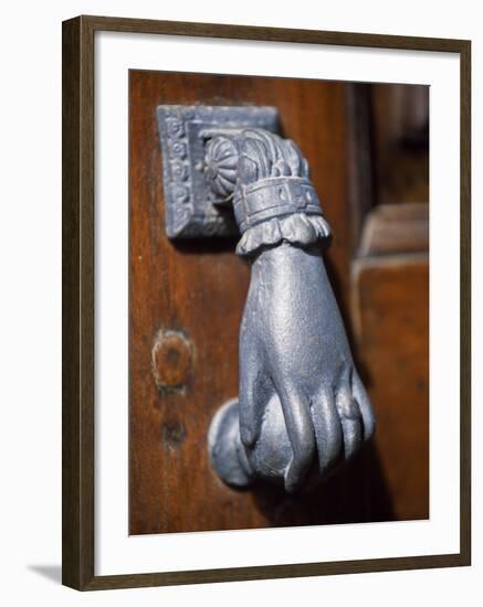 Door Knocker on a House in the Small Hill Top Village of Briones-John Warburton-lee-Framed Photographic Print