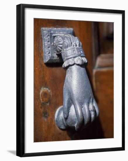 Door Knocker on a House in the Small Hill Top Village of Briones-John Warburton-lee-Framed Photographic Print