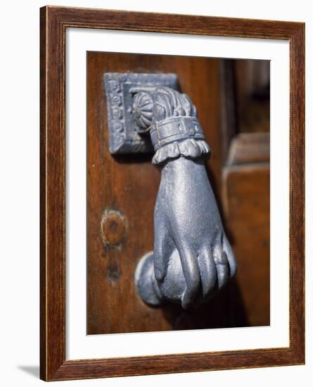 Door Knocker on a House in the Small Hill Top Village of Briones-John Warburton-lee-Framed Photographic Print