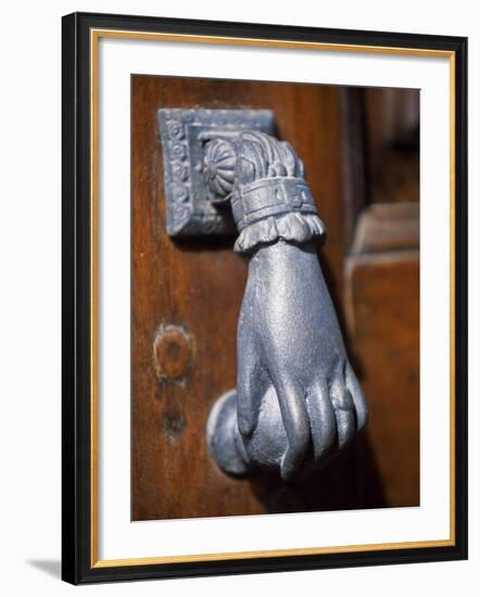 Door Knocker on a House in the Small Hill Top Village of Briones-John Warburton-lee-Framed Photographic Print