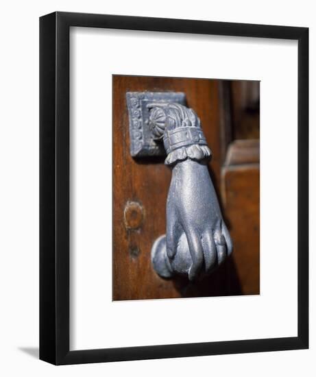 Door Knocker on a House in the Small Hill Top Village of Briones-John Warburton-lee-Framed Photographic Print