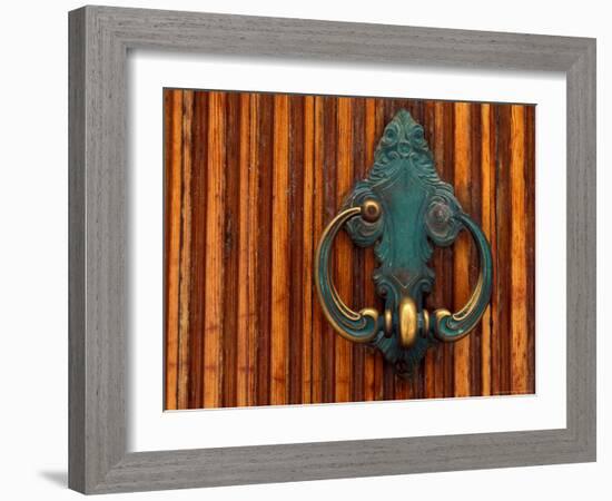 Door Knocker, Santorini, Greece-Keren Su-Framed Photographic Print