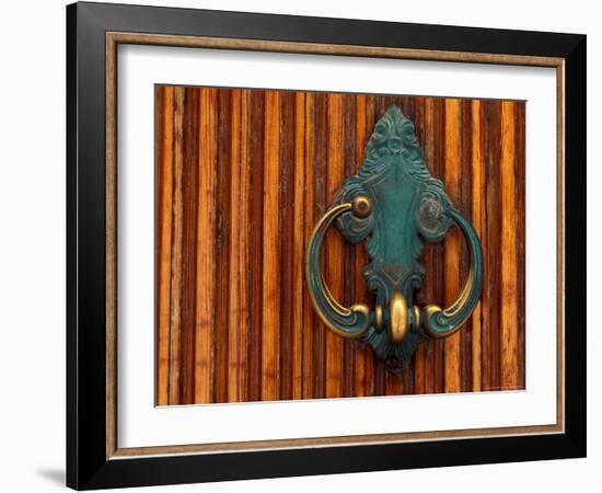 Door Knocker, Santorini, Greece-Keren Su-Framed Photographic Print