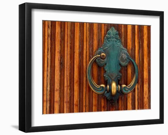 Door Knocker, Santorini, Greece-Keren Su-Framed Photographic Print