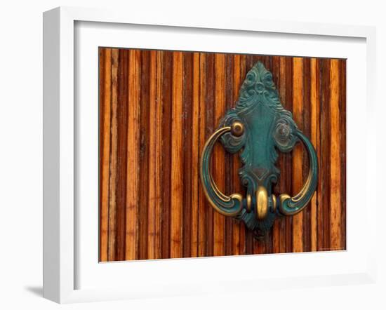 Door Knocker, Santorini, Greece-Keren Su-Framed Photographic Print