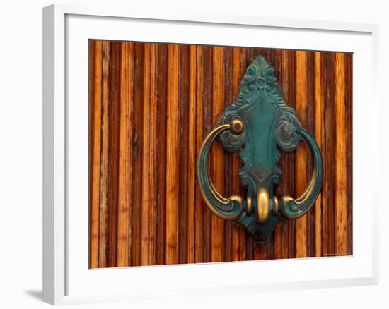 Door Knocker, Santorini, Greece-Keren Su-Framed Photographic Print