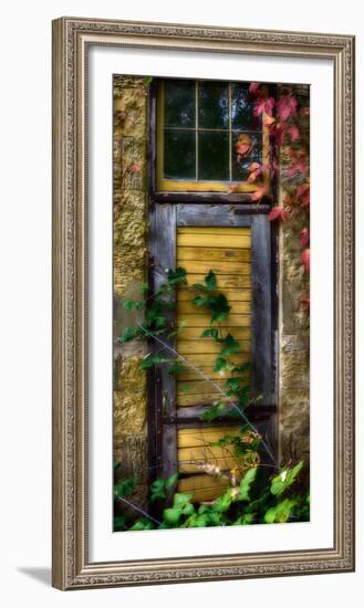 Door of an old brewery in Mineral Point, Wisconsin, USA-null-Framed Photographic Print