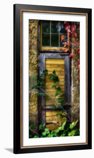 Door of an old brewery in Mineral Point, Wisconsin, USA-null-Framed Photographic Print