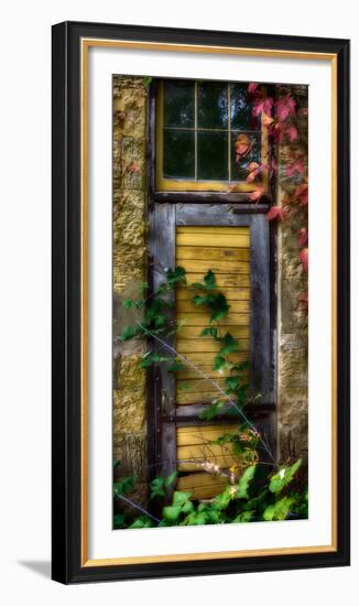 Door of an old brewery in Mineral Point, Wisconsin, USA-null-Framed Photographic Print