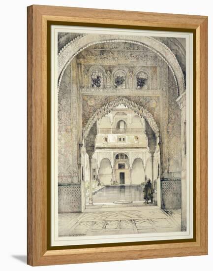 Door of the Hall of Ambassadors, from 'Sketches and Drawings of the Alhambra', engraved by William-John Frederick Lewis-Framed Premier Image Canvas