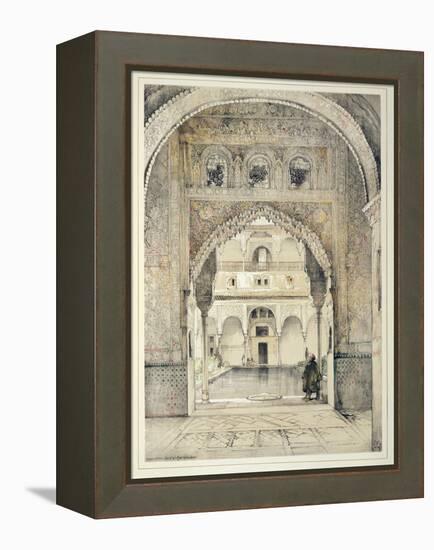 Door of the Hall of Ambassadors, from 'Sketches and Drawings of the Alhambra', engraved by William-John Frederick Lewis-Framed Premier Image Canvas