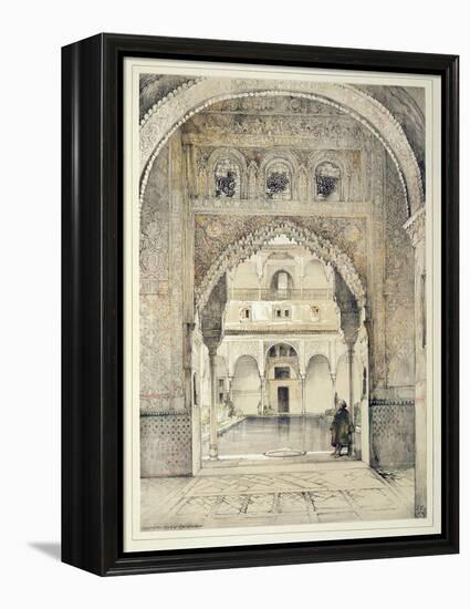 Door of the Hall of Ambassadors, from 'Sketches and Drawings of the Alhambra', engraved by William-John Frederick Lewis-Framed Premier Image Canvas