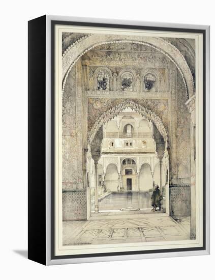 Door of the Hall of Ambassadors, from 'Sketches and Drawings of the Alhambra', engraved by William-John Frederick Lewis-Framed Premier Image Canvas