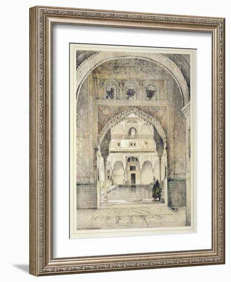 Door of the Hall of Ambassadors, from 'Sketches and Drawings of the Alhambra', engraved by William-John Frederick Lewis-Framed Giclee Print