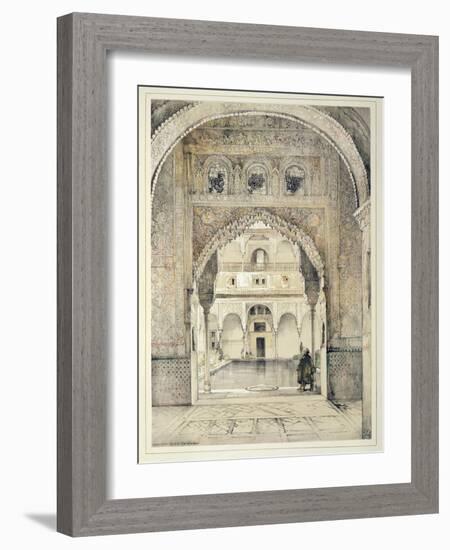 Door of the Hall of Ambassadors, from 'Sketches and Drawings of the Alhambra', engraved by William-John Frederick Lewis-Framed Giclee Print