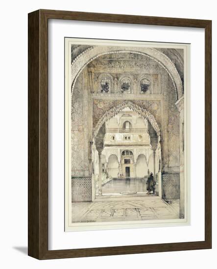 Door of the Hall of Ambassadors, from 'Sketches and Drawings of the Alhambra', engraved by William-John Frederick Lewis-Framed Giclee Print