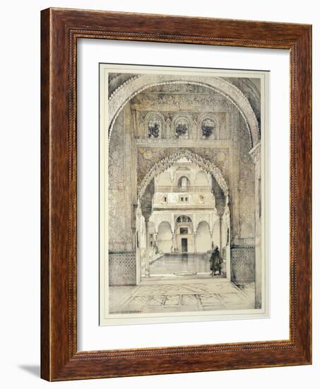 Door of the Hall of Ambassadors, from 'Sketches and Drawings of the Alhambra', engraved by William-John Frederick Lewis-Framed Giclee Print