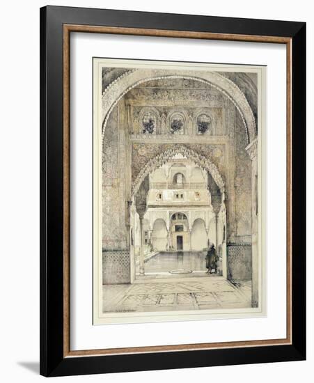 Door of the Hall of Ambassadors, from 'Sketches and Drawings of the Alhambra', engraved by William-John Frederick Lewis-Framed Giclee Print