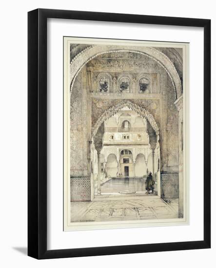 Door of the Hall of Ambassadors, from 'Sketches and Drawings of the Alhambra', engraved by William-John Frederick Lewis-Framed Giclee Print