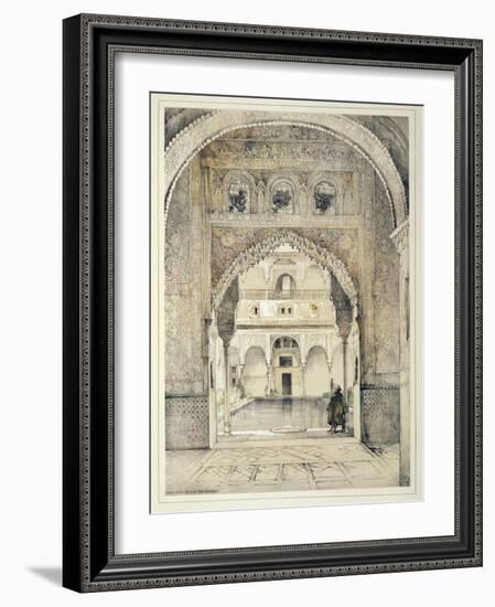 Door of the Hall of Ambassadors, from 'Sketches and Drawings of the Alhambra', engraved by William-John Frederick Lewis-Framed Giclee Print