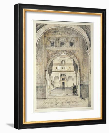 Door of the Hall of Ambassadors, from 'Sketches and Drawings of the Alhambra', engraved by William-John Frederick Lewis-Framed Giclee Print