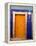 Door on Colorful Blue House, Guanajuato, Mexico-Julie Eggers-Framed Premier Image Canvas