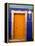 Door on Colorful Blue House, Guanajuato, Mexico-Julie Eggers-Framed Premier Image Canvas