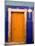 Door on Colorful Blue House, Guanajuato, Mexico-Julie Eggers-Mounted Photographic Print