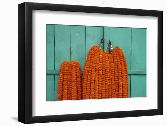 Door, Padlock and Flower Garlands, Kolkata (Calcutta), West Bengal, India, Asia-Bruno Morandi-Framed Photographic Print