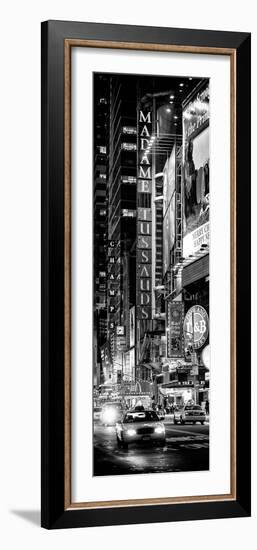 Door Posters - NYC Urban Scene with Yellow Taxis by Night - 42nd Street and Times Square-Philippe Hugonnard-Framed Photographic Print