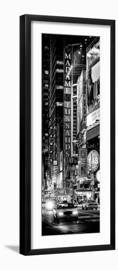 Door Posters - NYC Urban Scene with Yellow Taxis by Night - 42nd Street and Times Square-Philippe Hugonnard-Framed Photographic Print