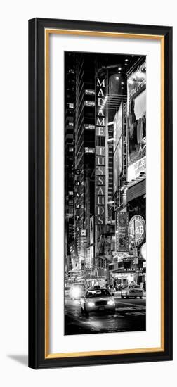 Door Posters - NYC Urban Scene with Yellow Taxis by Night - 42nd Street and Times Square-Philippe Hugonnard-Framed Photographic Print