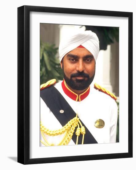 Doorman at the Raffles Hotel, Singapore-Bill Bachmann-Framed Photographic Print