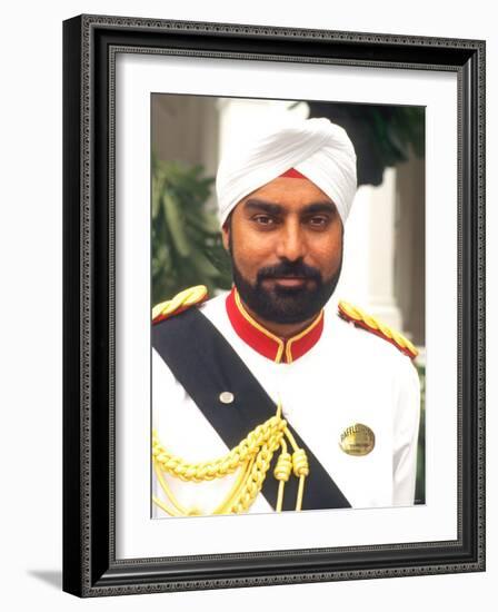 Doorman at the Raffles Hotel, Singapore-Bill Bachmann-Framed Photographic Print