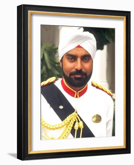 Doorman at the Raffles Hotel, Singapore-Bill Bachmann-Framed Photographic Print