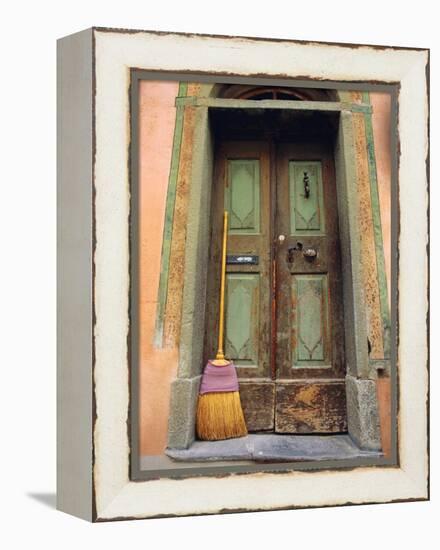 Doors and Broom, Ardez, Switzerland, Europe-John Miller-Framed Premier Image Canvas