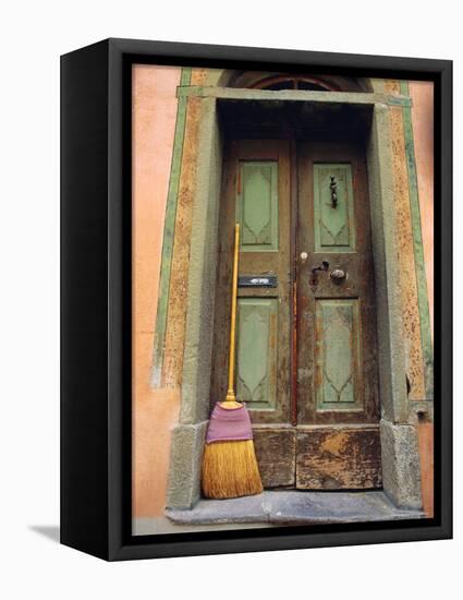 Doors and Broom, Ardez, Switzerland, Europe-John Miller-Framed Premier Image Canvas