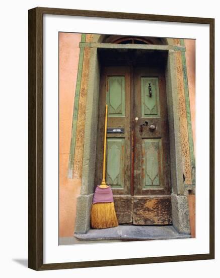 Doors and Broom, Ardez, Switzerland, Europe-John Miller-Framed Photographic Print