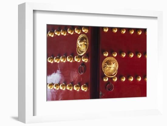 Doors to Temple of Heaven, Beijing, China-George Oze-Framed Photographic Print